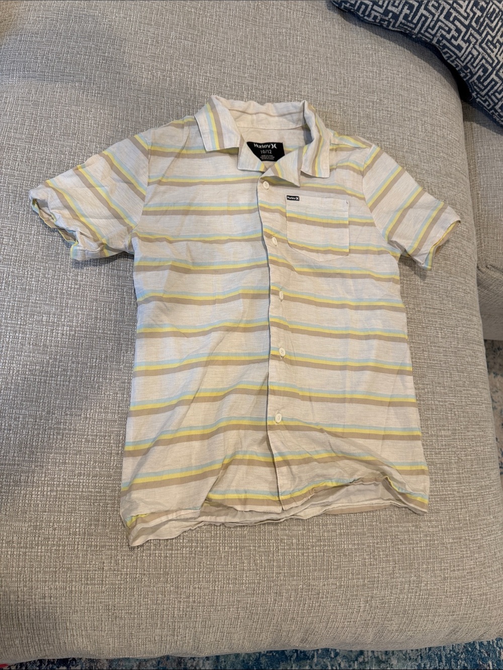 Hurley Striped Short Sleeve Shirt Size 10/12